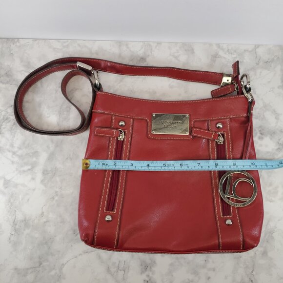 Vintage 80s Red Liz Claiborne Leather Shoulder Bag - Iconic Retro Crossbody - Picture 3 of 13